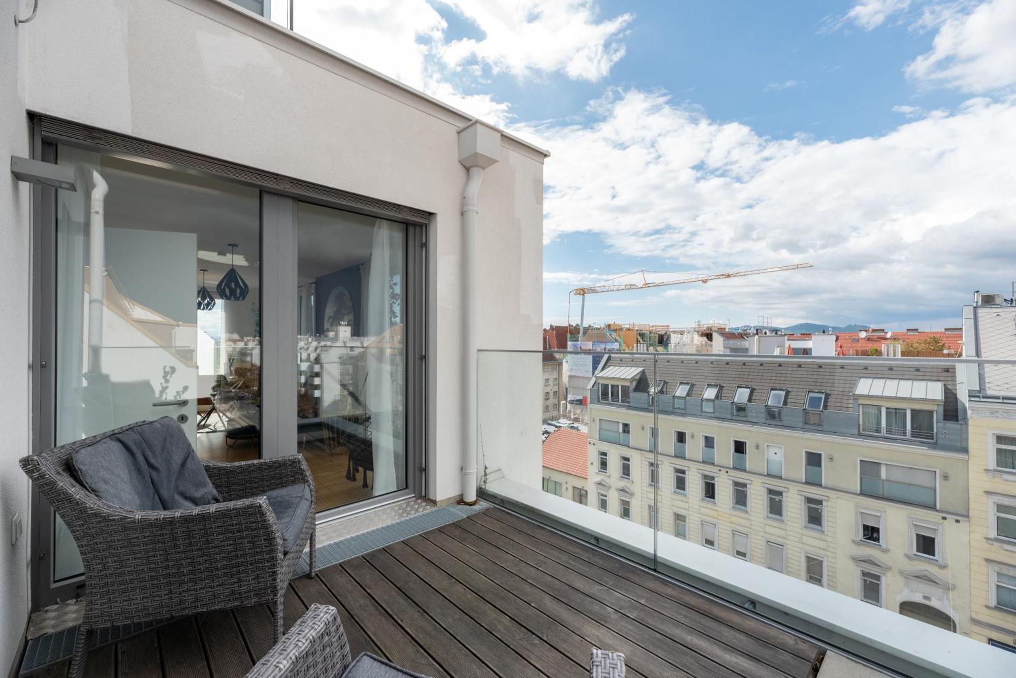 Apartment Mit Traumhafter Dachterrasse & Weitblick Вена Экстерьер фото